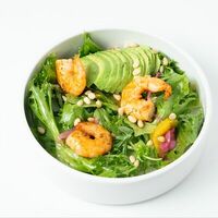 Салат с креветкой и печеным апельсином в Кафе кусь