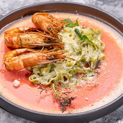 Паста с креветками в VIP караоке-клуб Ля Мажор по цене 1200 ₽