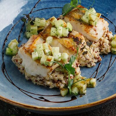 Судак с ризотто из киноа в Маймун по цене 750