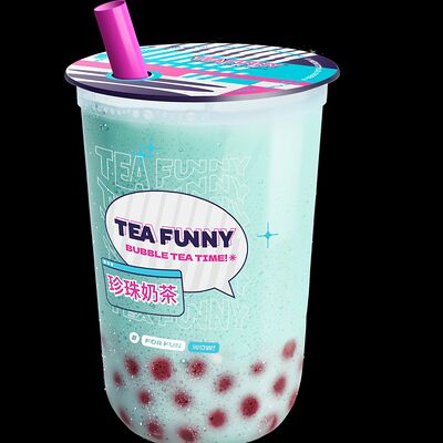 Фьюжен-шейк Голубое молоко с кусочками клубники S в Tea Funny по цене 442 ₽