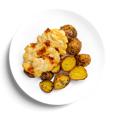 Биточки куриные с сыром и запеченным картофелем в Кухня на районе по цене 355 ₽