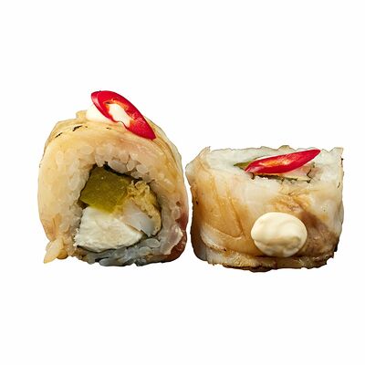 Ролл с опаленным сибасом в Мушу по цене 1125 ₽