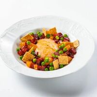 Салат с печеной репой, свеклой и муссом из квашеной капустыв Dodici Seafood