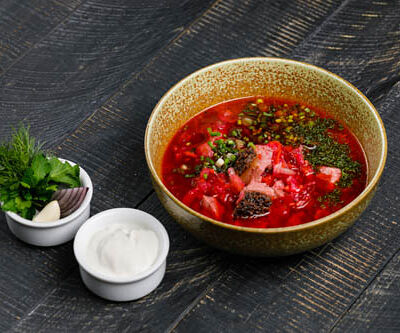 Борщ с Брискетом Яндекс в Снегири на Лагерном по цене 800 ₽