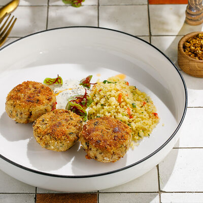 Капустные котлеты с кускусом в Баклажан в ТЦ 