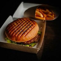 Комбо Восток бургер с бараниной (бургер, кола, фри) в Хинкали хаус