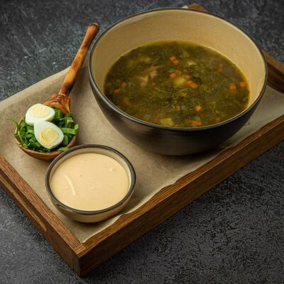 Щи из щавеля с щечками теленка в Fish Point по цене 870 ₽