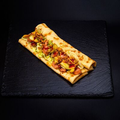 Блин с Баварской колбаской в Кофе блин по цене 359 ₽