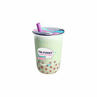 М Киви-клубника с шариками драгон фрукт в Tea funny Bubble tea