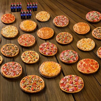 Сет 2 - XXL 24 пиццы и 12 бутылок Evervess Cola на 30-40 человек в Pizzaburger по цене 29946 ₽