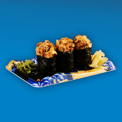 Острый унаги (Гункан с угрем в спайси соусе) в Yume sushi по цене 590 ₽