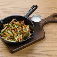 Картофель с грибами из дровяной печи со сметаной в Разжигатели