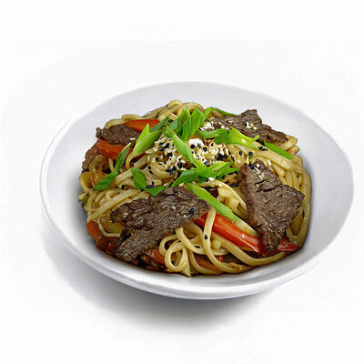 Лапша удон WOK с говядиной в Ассорти по цене 618 ₽