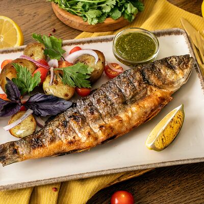 Сибас на гриле в Шампурико Kitchen по цене 1560 ₽