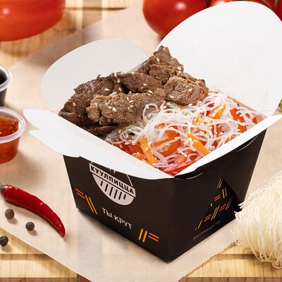 Вок Премиум Сливочная Фунчоза с говядинойв Шаурма Куулпицца по цене 695 ₽