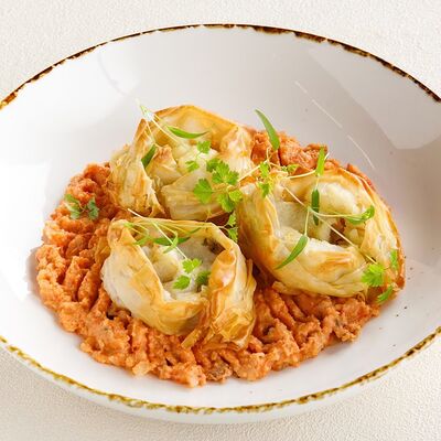 Хрустящая треска с рижотто в Чайхана Пахвала по цене 780 ₽