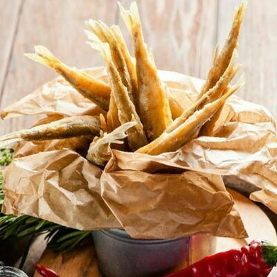 Жареная корюшка в Баклажан в ТЦ 