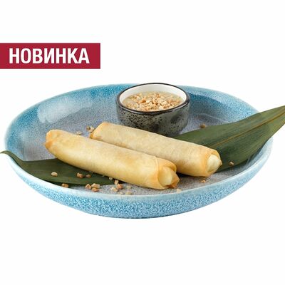 Тайские блинчики с бананом и кокосовым соусом в Chicken Pizza & Sushi по цене 274 ₽