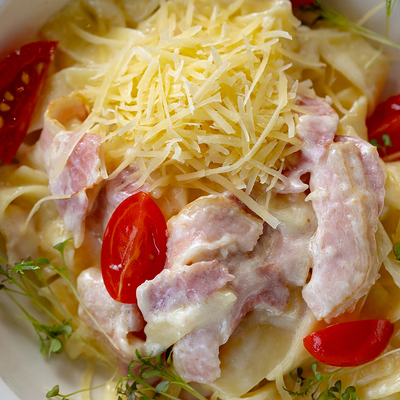 Паста Карбонара с собой в Мидийное место по цене 750 ₽