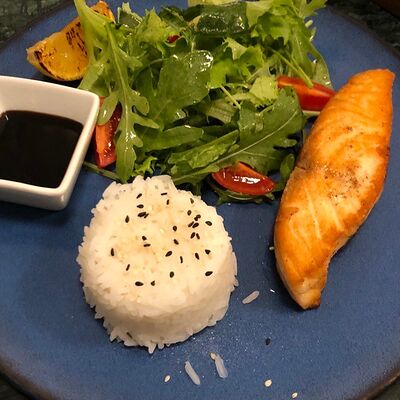 Лосось терияки с рисом в Babbo family cafe по цене 1450 ₽
