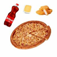 Сырный Цыпленок 25см, Соус сырный, Наггетсы, Добрый кола 0,5л в Велопицца