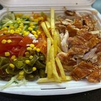 Шаурма в тарелке, кукуруза в Shawarma ешь 36