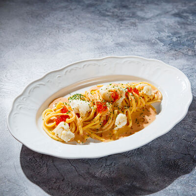 Паста лингвини с крабом в Гастродача Вселуг по цене 1500 ₽