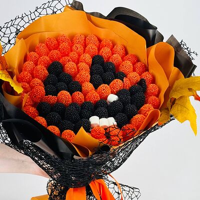 Букет тыква из жевательного мармелада на Хэллоуин Halloween в Дарите красиво по цене 4890 ₽