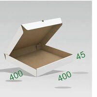 Коробка для пиццы 40 х 40 х 4.5 см, из микрогофрокартона трехслойного, самосборная белая, 35 шт. в Ченто пицца М7