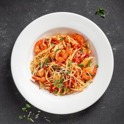 Паста диабло с курицей и креветками в T.G.I. Friday's по цене 599