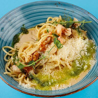 Паста с тигровыми креветками в Кстати, давай зайдём по цене 610 ₽