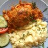 Куриная тефтеля с овощами и пюрев Теннис по цене 20