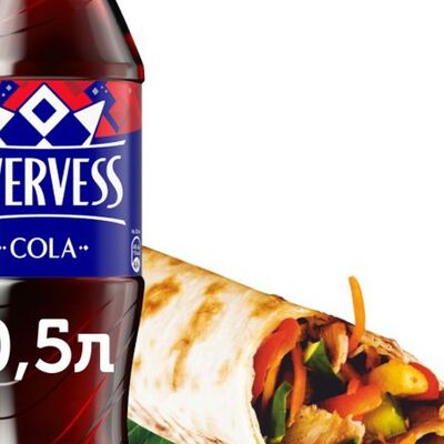 Комбо: Evervess Cola (500 мл) + Шаурма Классическая Стандартв MGrill по цене 580 ₽