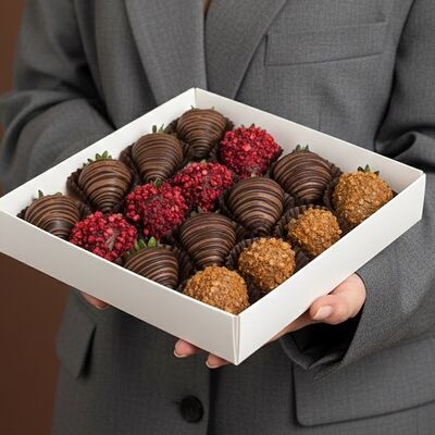 Клубника в шоколаде Dark (16-20 шт) в Luna-Клубника в шоколаде по цене 3990 ₽