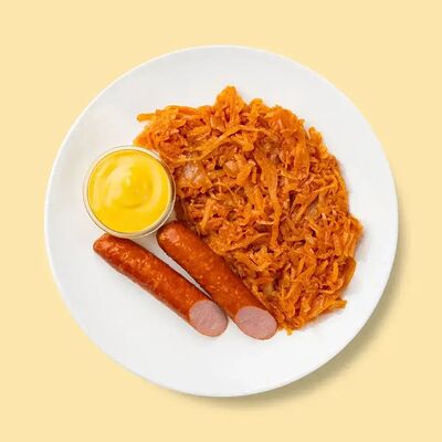 Капуста тушеная с колбасками в Шаверно по цене 243 ₽
