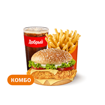 ​​​​​​​Биг Чикен Бургер Большой Комбо в Вкусно – и точка по цене 568 ₽