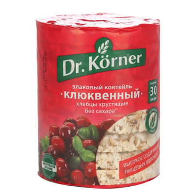 Хлебцы Злаковый коктейль клюквенный, Dr. Korner в Азбука Вкуса Экспресс Меню по цене 81 ₽