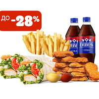 Комбо с Цезарь Роллом со стрипсами на двоих в Бургер Кинг