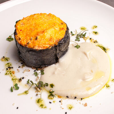 Треска с грибами и кремом из жареного картофеля в Марк Твен по цене 380 ₽