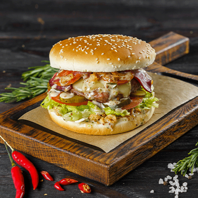 Бургер Мустанг в ИТЛЕ Стейк-кафе Halal по цене 625