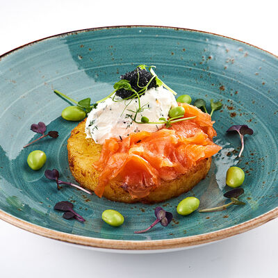 Драник с лососем в Udcкафе Upside Down Cake по цене 540 ₽