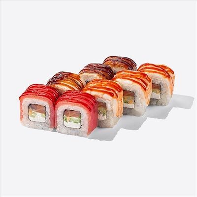 Радужный ролл в Много лосося по цене 805