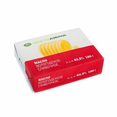 Масло сливочное Вологодское 82,5% бзмж в Азбука Вкуса Экспресс Меню по цене 259 ₽