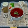 Борщ с салом и сметаной в Кафе сон у моря по цене 500
