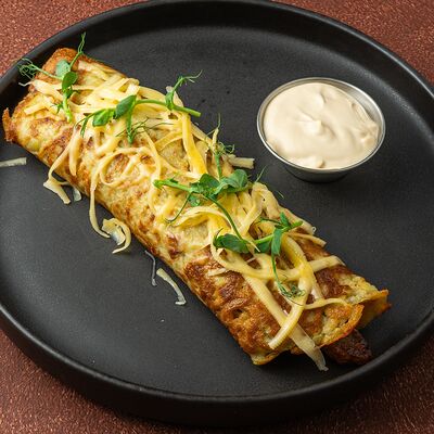 Картофельный драник с рваной говядиной и сыром в Привет по цене 780 ₽