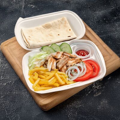 Шаурма в ланч-боксе со свининой в Кухня на Углях по цене 495 ₽