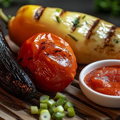 Овощи на мангалев У Вольфовича по цене 340 ₽