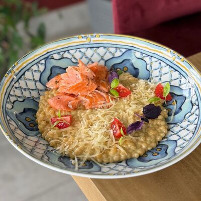 Птитим с рваной форельюв Orengo food по цене 1130 ₽