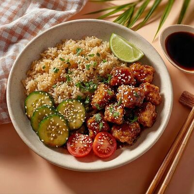 Курица по-тайски с рисом в Kasabi Wooo по цене 585 ₽