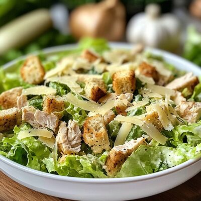 Салат Цезарь с курицей в У Вольфовича по цене 380 ₽